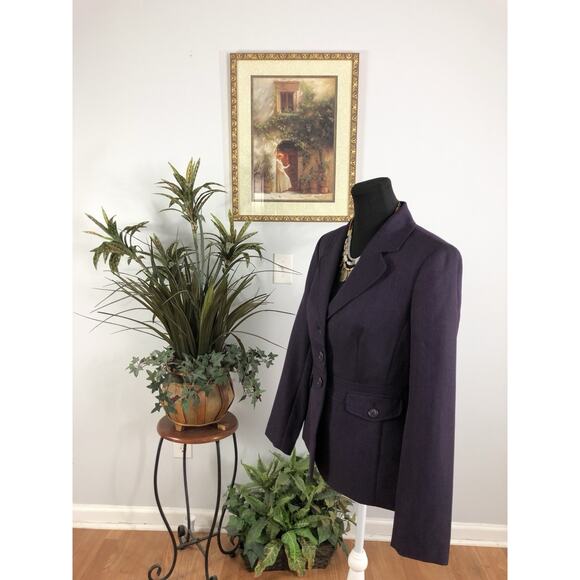 Evan-Picone Women Jacket 10 Mob Wife 3 Buttons Front Office Siren Lined Lapel - Picture 6 of 10